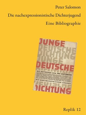 cover image of Die nachexpressionistische Dichterjugend